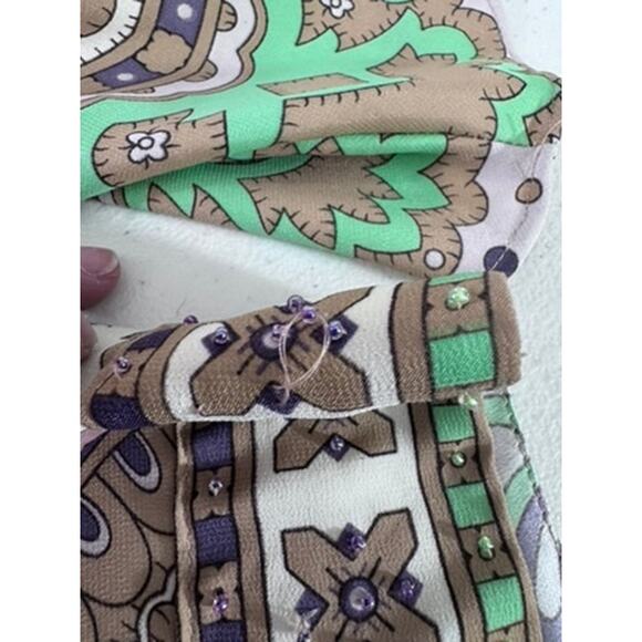 "LANE BRYANT" Stunning Beaded Criss Cross Belted SZ 14/16 Flare Sleeves Gypsy - Picture 9 of 12